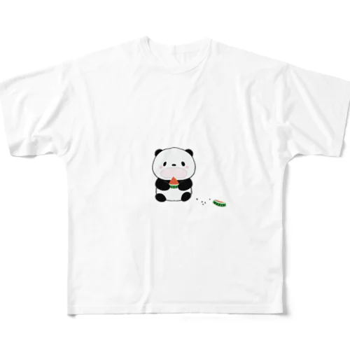 スイカを食べるパンダ All-Over Print T-Shirt