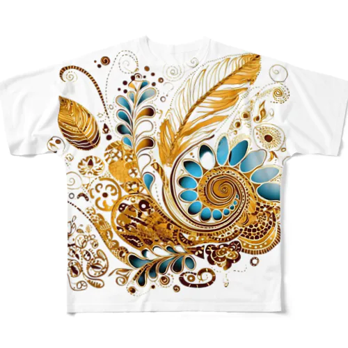 Golden  Leaves All-Over Print T-Shirt