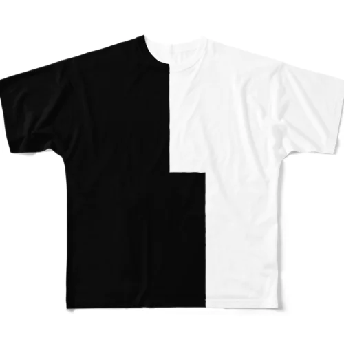 Blow-works Black / White All-Over Print T-Shirt