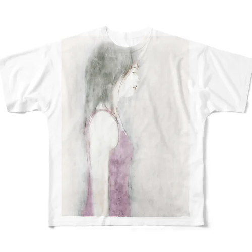 森流一郎女性イラストレーション All-Over Print T-Shirt