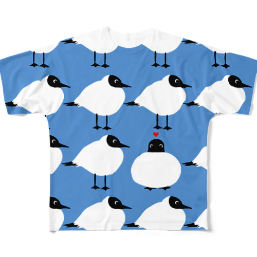 夏毛のユリカモメがいっぱい All-Over Print T-Shirt