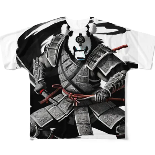 WABISABI Samurai Animals Panda All-Over Print T-Shirt