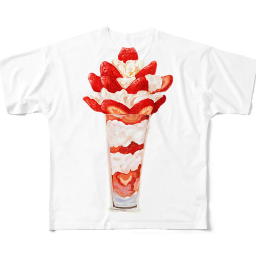 おおきないちごパフェ All-Over Print T-Shirt