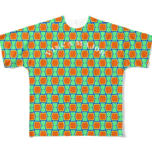 VINCA MAJOR -retro tile- フルグラフィックTシャツ