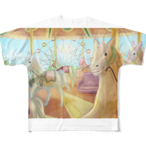 観覧車とメリーゴーランド All-Over Print T-Shirt