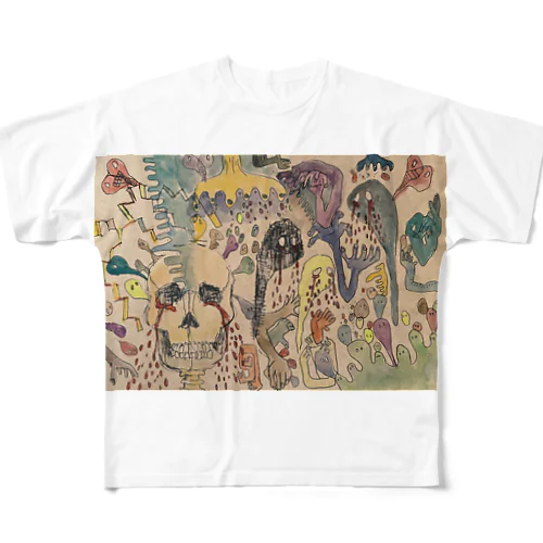 #ガイコツ#カラフル#ドクロ#鬱 All-Over Print T-Shirt