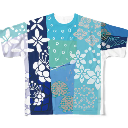 紫陽花紋 All-Over Print T-Shirt