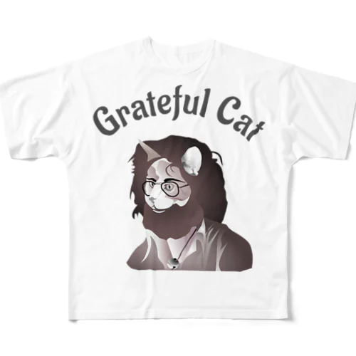 Grateful Cat h.t. フルグラフィックTシャツ