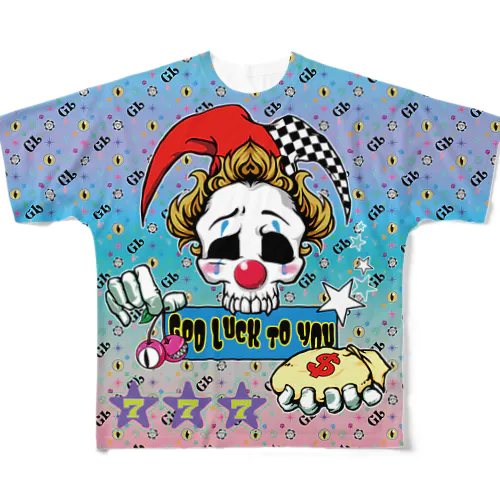 POPピエロ総柄Ｔシャツ フルグラフィックTシャツ