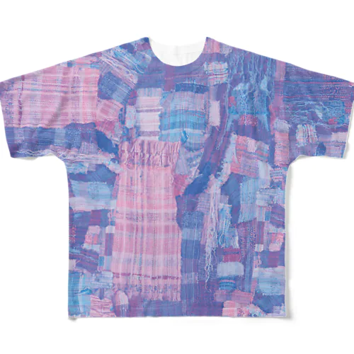 ORIコラージュPRINT -blue All-Over Print T-Shirt