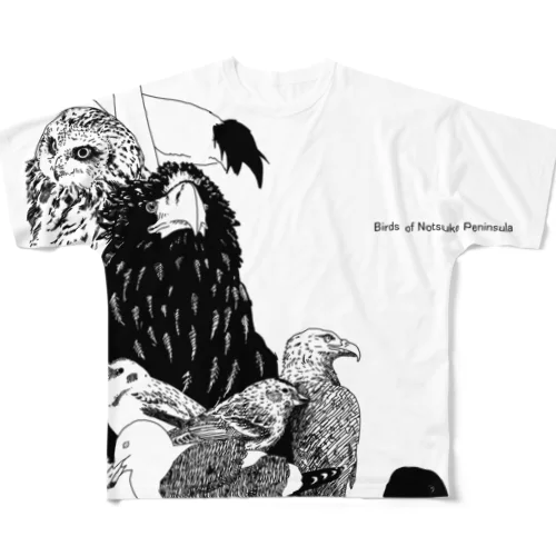 野付半島の野鳥 All-Over Print T-Shirt