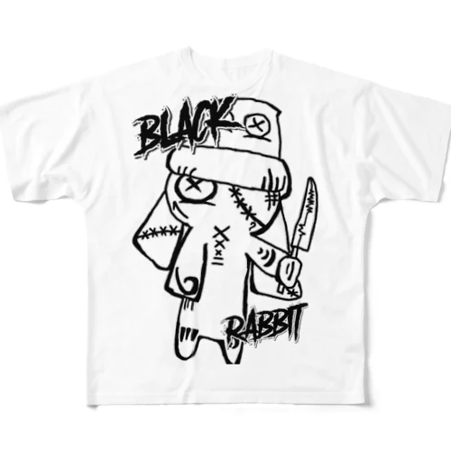 BLACK RABBIT All-Over Print T-Shirt