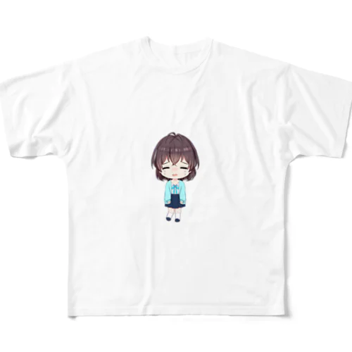 コメミントchannelの湊。のグッズ 表情：しくしく フルグラフィックTシャツ