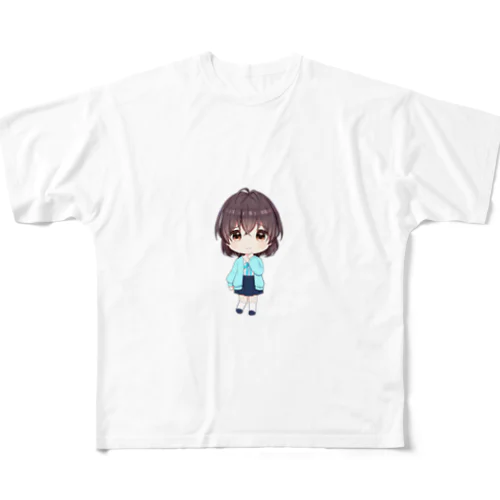 コメミントchannelの湊。のグッズ 表情：はて？ フルグラフィックTシャツ