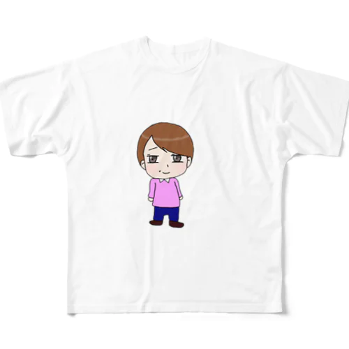 愛想笑いちゃん All-Over Print T-Shirt