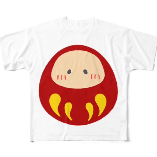 赤だるま フルグラフィックTシャツ