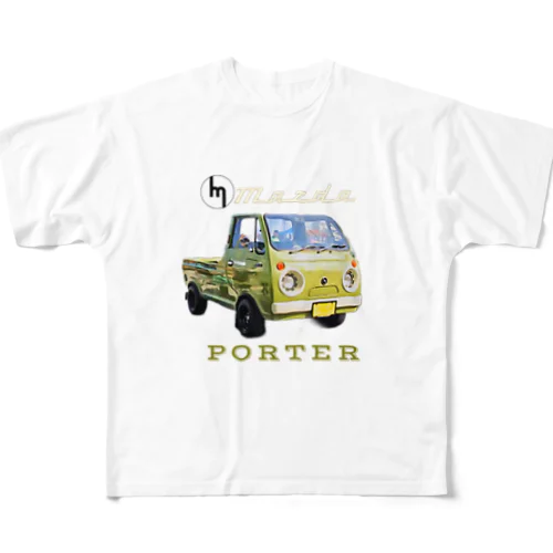 PORTER（グリーン） フルグラフィックTシャツ