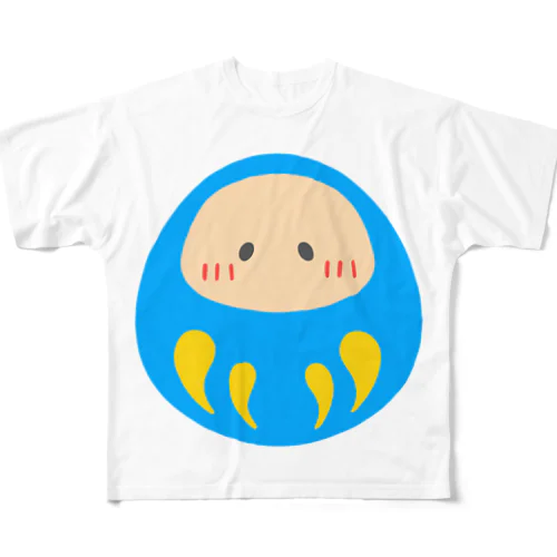 青だるま フルグラフィックTシャツ