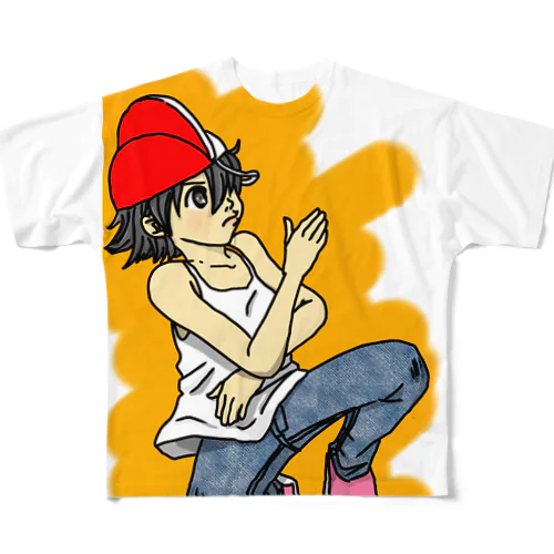 赤白帽 All-Over Print T-Shirt