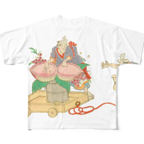 桃　 神田明神祭禮繪卷 [1]　Kanda Myojin Festival Religious Painting [1] フルグラフィックTシャツ