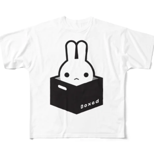 【Boxed * Rabbit】白Ver フルグラフィックTシャツ