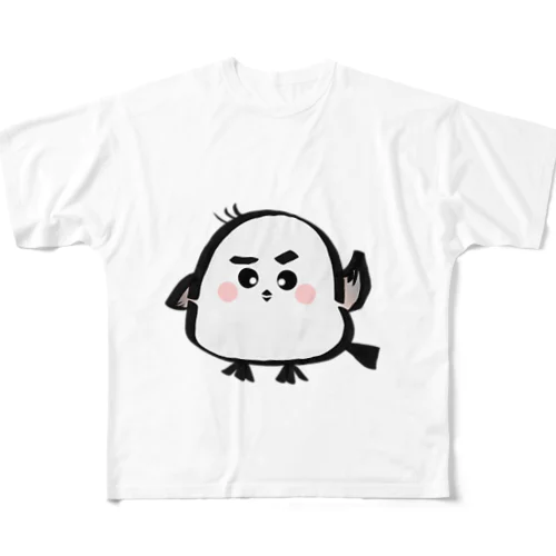手をあげるシマエナガくん All-Over Print T-Shirt
