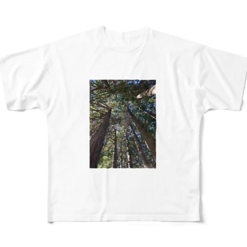 お山の木々 フルグラフィックTシャツ