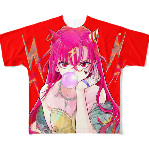 鬼娘 フルグラフィックTシャツ