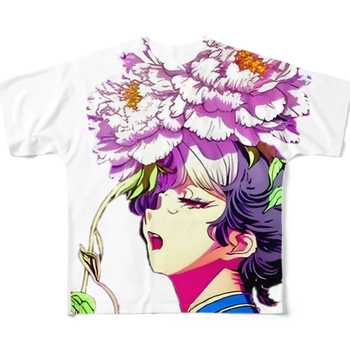 立てば芍薬座れば牡丹 フルグラフィックTシャツ