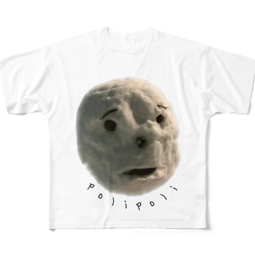 ゆきだるま「ポリポリ」 All-Over Print T-Shirt