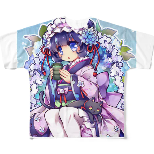 君は紫陽花-Ms.Hydrangea☂️ - B フルグラフィックTシャツ