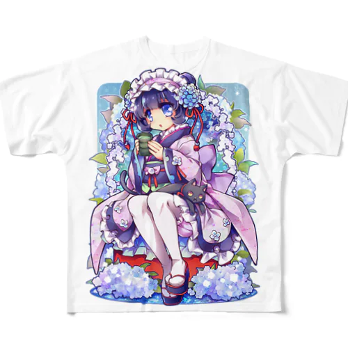 君は紫陽花-Ms.Hydrangea☂️ - A フルグラフィックTシャツ