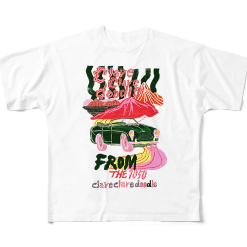 A Green Classical Car フルグラフィックTシャツ