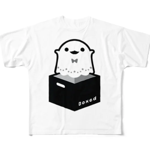 【Boxed * Yobake】白Ver フルグラフィックTシャツ