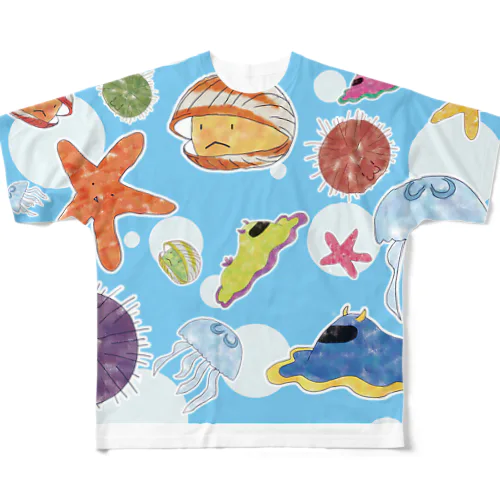 ゆるい海のいきもの All-Over Print T-Shirt