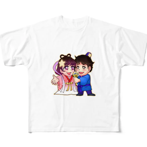 織姫＆彦星 フルグラフィックTシャツ