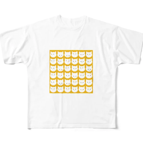 Dot Cat Daily_Square（イエロー） フルグラフィックTシャツ