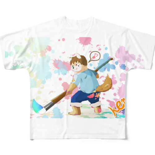 お絵描き犬斗くん！ All-Over Print T-Shirt