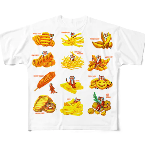 フライドポテトたちとトラちゃんたち All-Over Print T-Shirt
