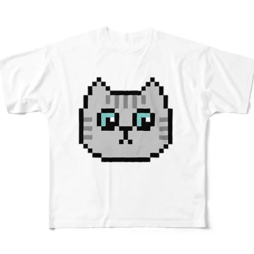 ドット絵のねこ（サバトラ） All-Over Print T-Shirt