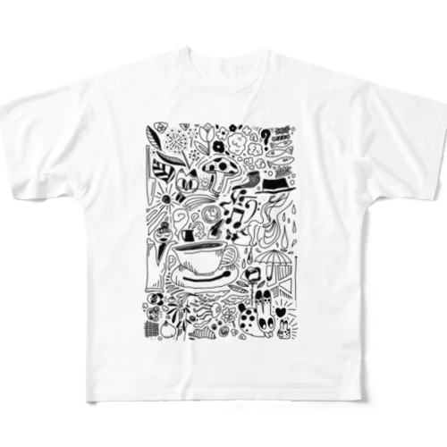 3時のおやつ黒 All-Over Print T-Shirt
