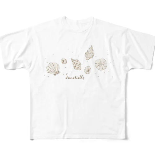 貝殻 All-Over Print T-Shirt