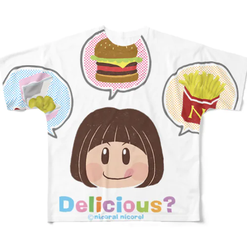 Delicious? フルグラフィックTシャツ