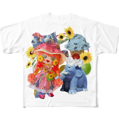 ニコニコニコリッペ星人 All-Over Print T-Shirt