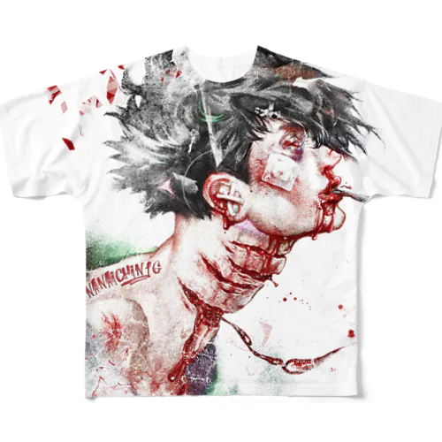 本気の自傷 All-Over Print T-Shirt