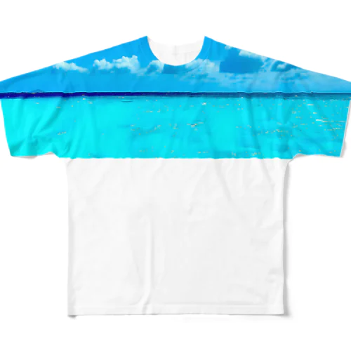 池間ブルー フルグラフィックTシャツ