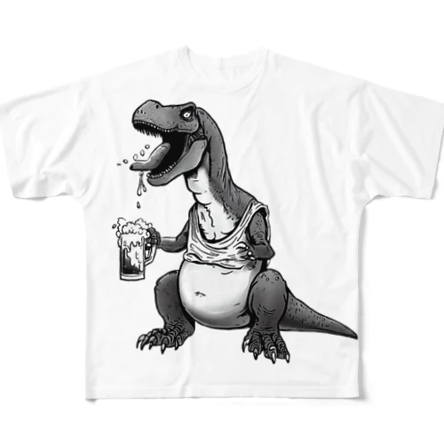 ビールが好きな恐竜さん All-Over Print T-Shirt