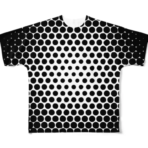 ドットグラデーション（モノクロ） All-Over Print T-Shirt