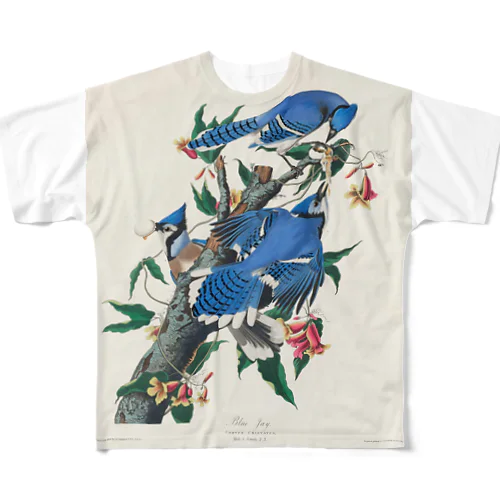 ジョン・ジェームズ・オーデュボン　青い鳥 All-Over Print T-Shirt