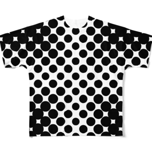 ドットクロス（モノクロ） All-Over Print T-Shirt